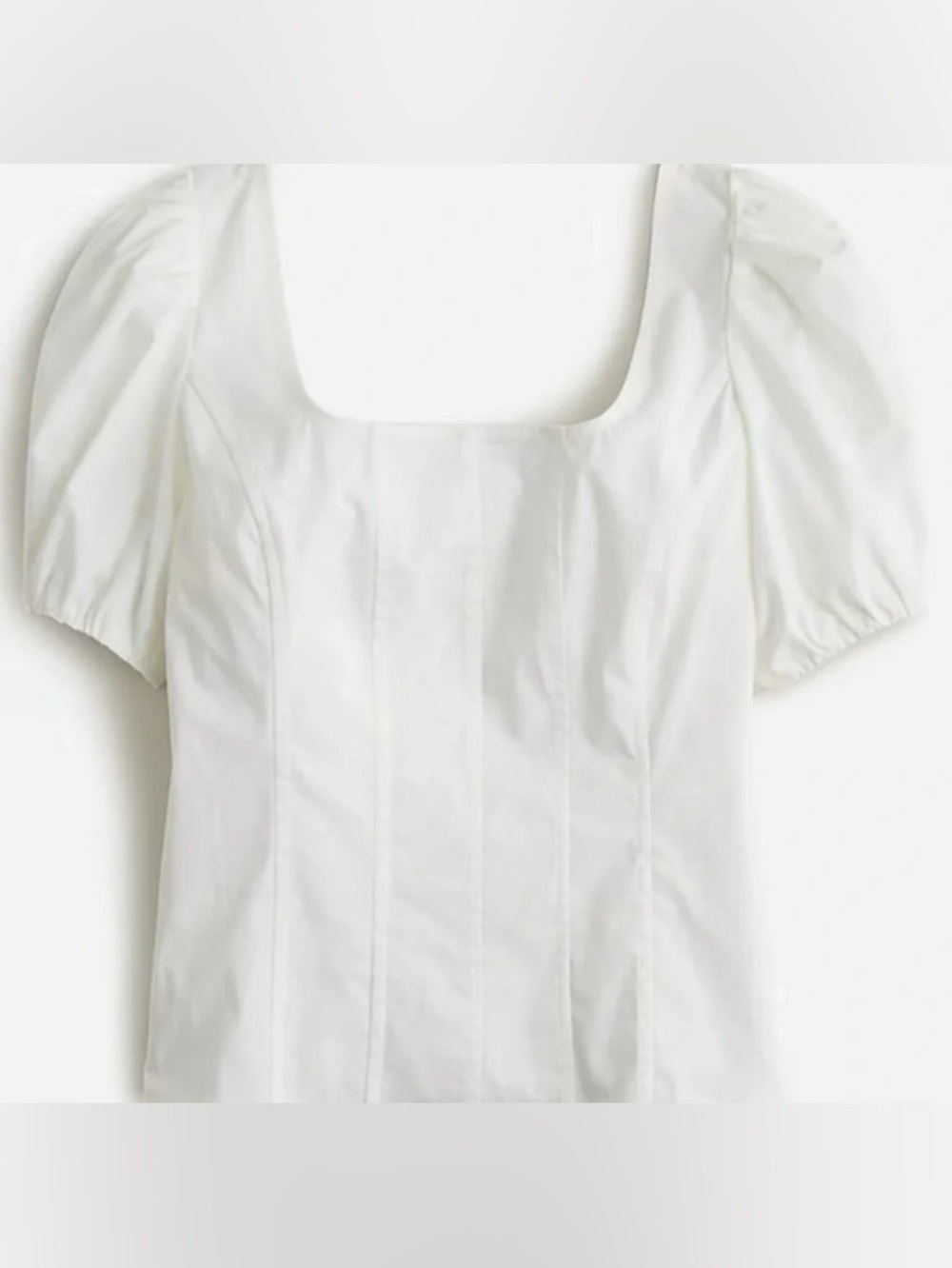 New J Crew Puff Sleeve Squareneck Top Cotton